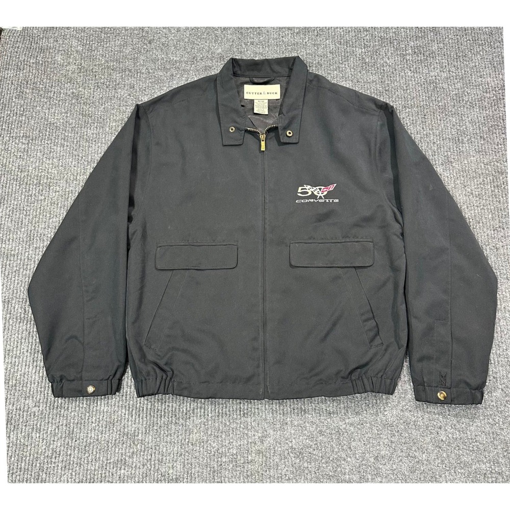 Vintage Corvette Jacket Men's Medium 50th Anniversary Zip Coat Chevrolet Chevy